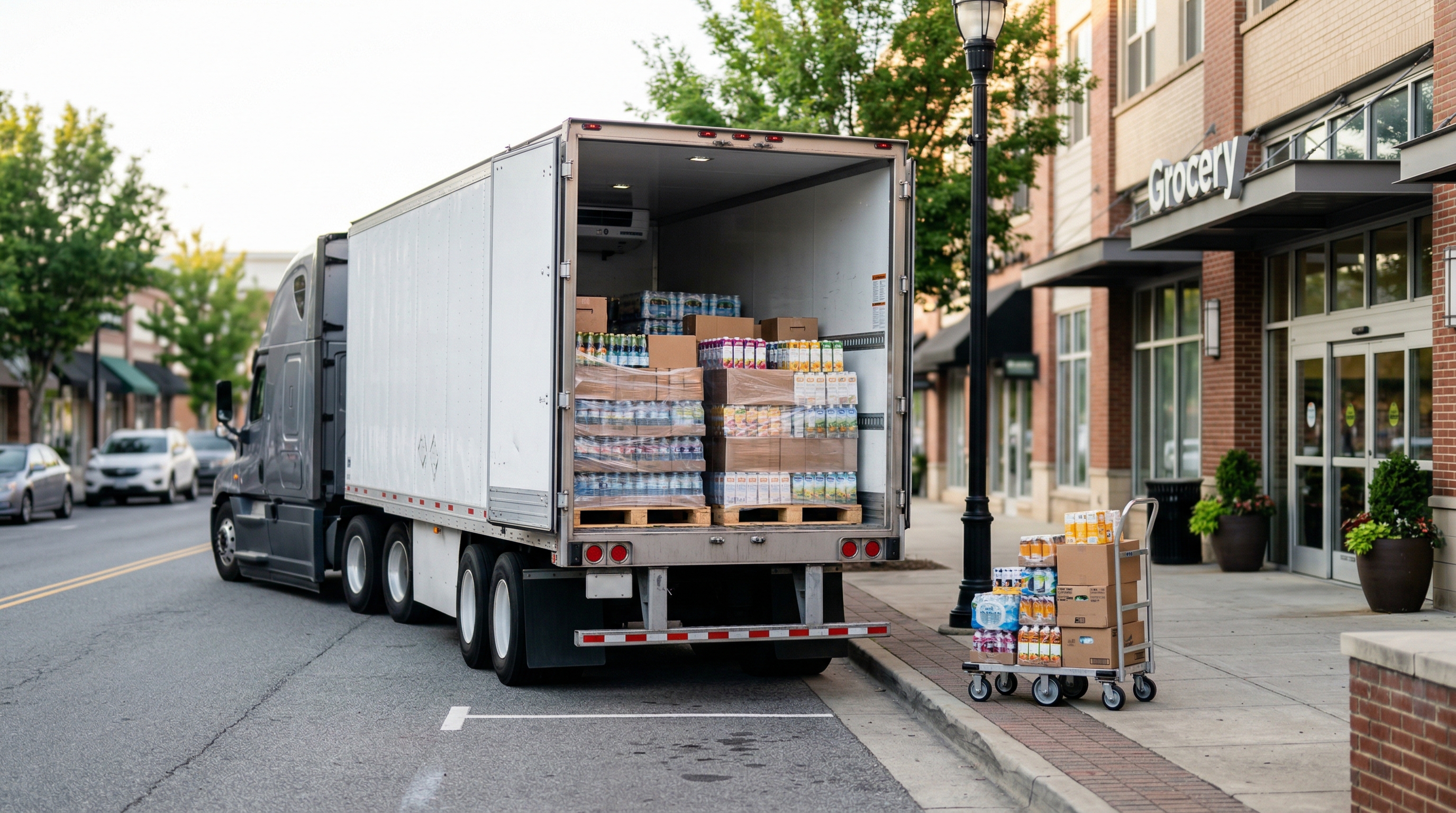 Delivery truck at a loading dock